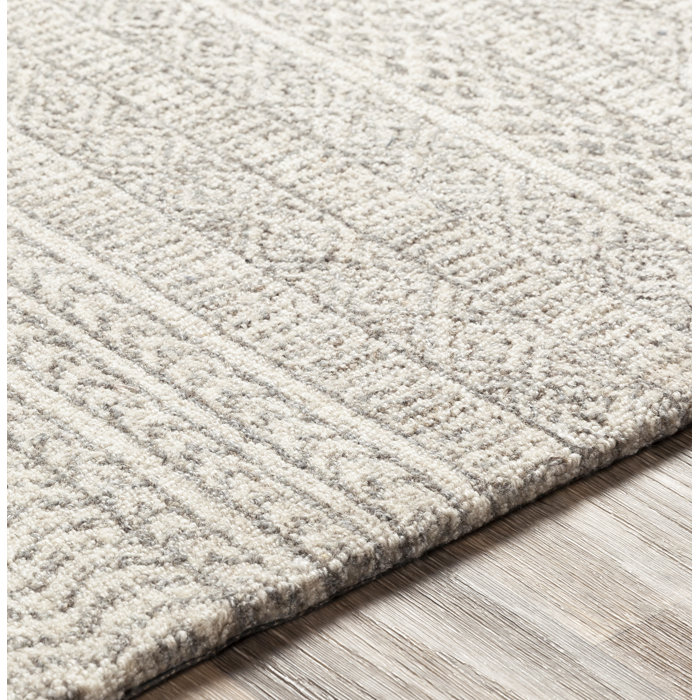 Steelside™ Lansing Handmade Wool Gray/Cream Rug & Reviews Wayfair